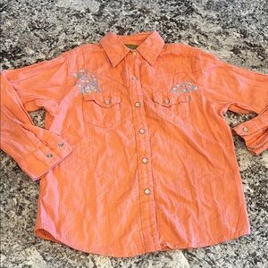 Wrangler Orange Kids Button Down Shirt